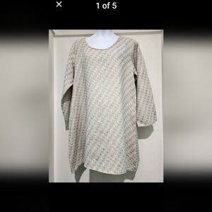 FLAX Textured Cream Midi  Dress or Tunic